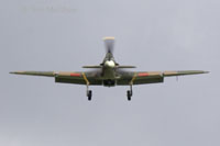 Head-on view as the Hurricane comes in to land